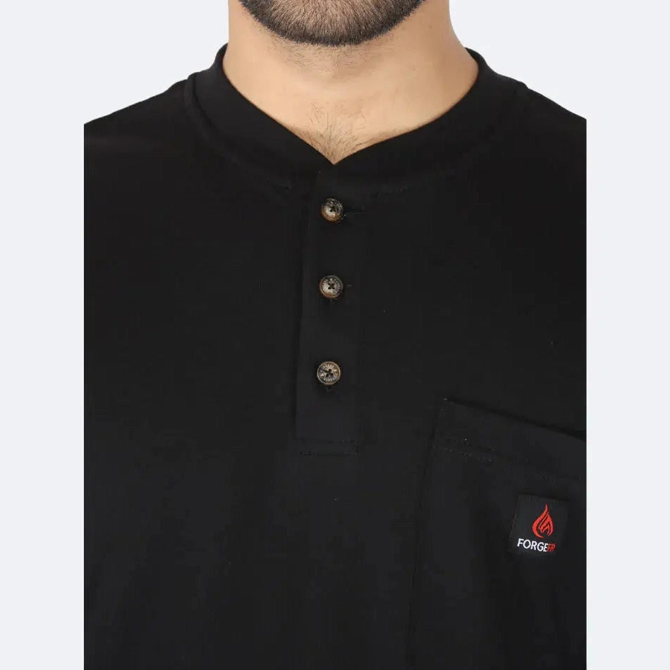Forge FR MFRHNLY004 Henley Shirts - Black