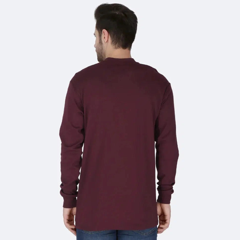 Forge FR MFRHNLY004 Henley Shirts - Burgundy