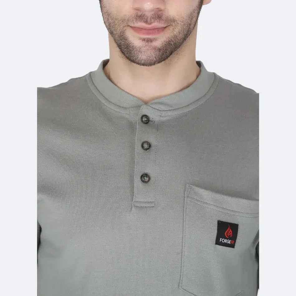 Forge FR MFRHNLY004 Henley Shirts - Grey