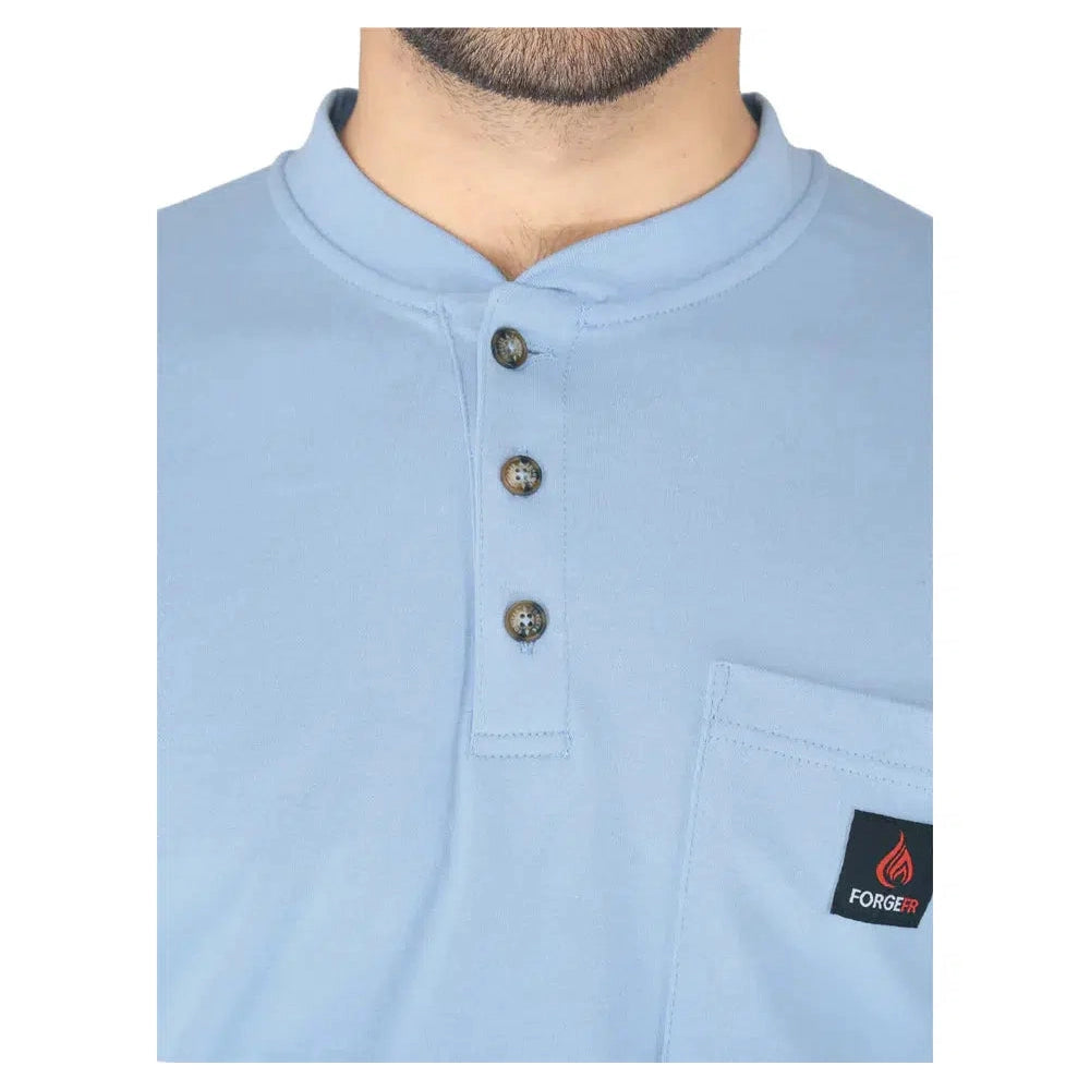 Forge FR MFRHNLY004 Henley Shirts - Light Blue 