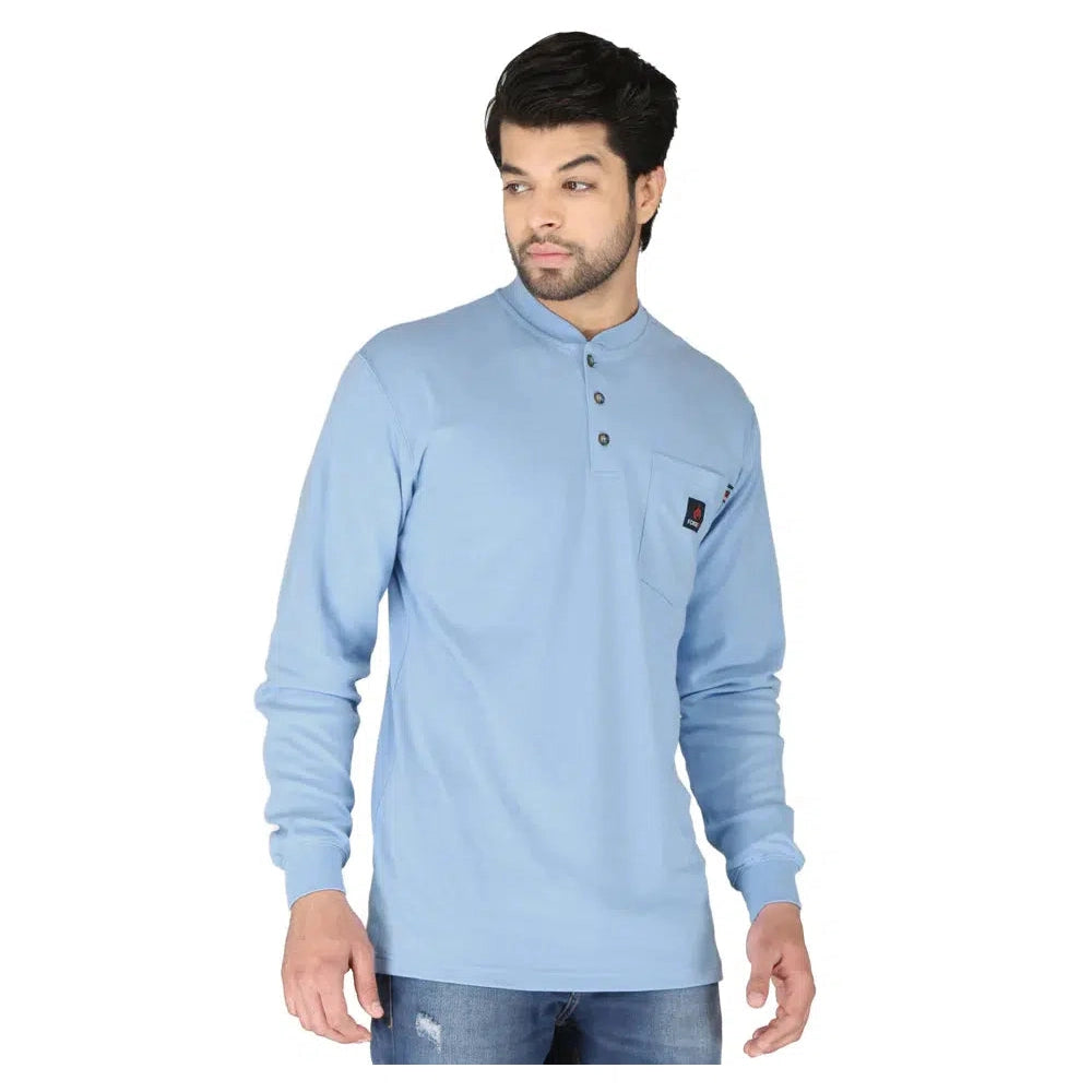 Forge FR MFRHNLY004 Henley Shirts - Light Blue 
