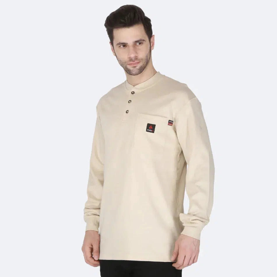 Forge FR MFRHNLY004 Henley Shirts - Sand