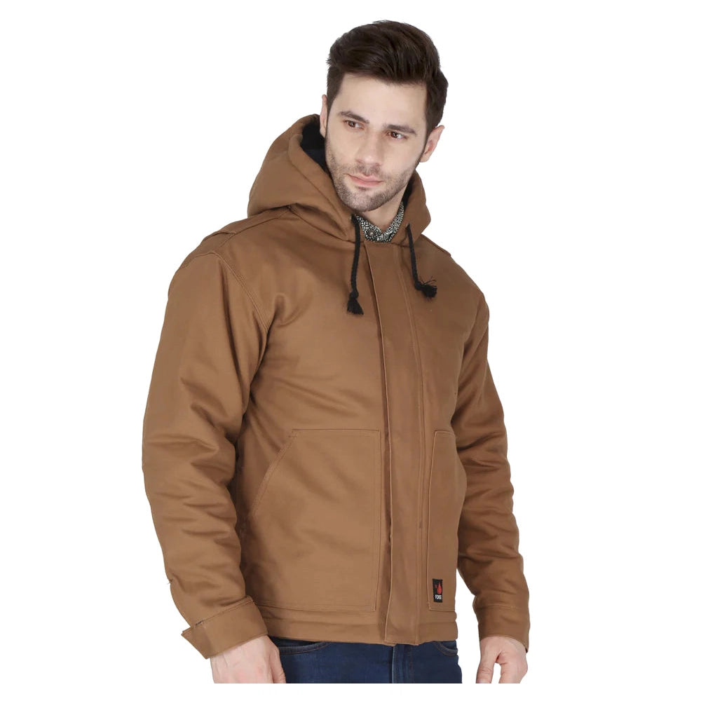 Forge FR MFRIJDH-006 Insulated Duck Hooded Jacket - Brown