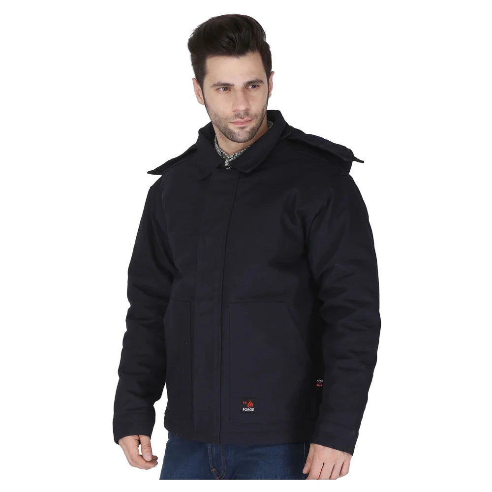 Forge FR MFRIJDH-006 Insulated Duck Hooded Jacket - Navy 