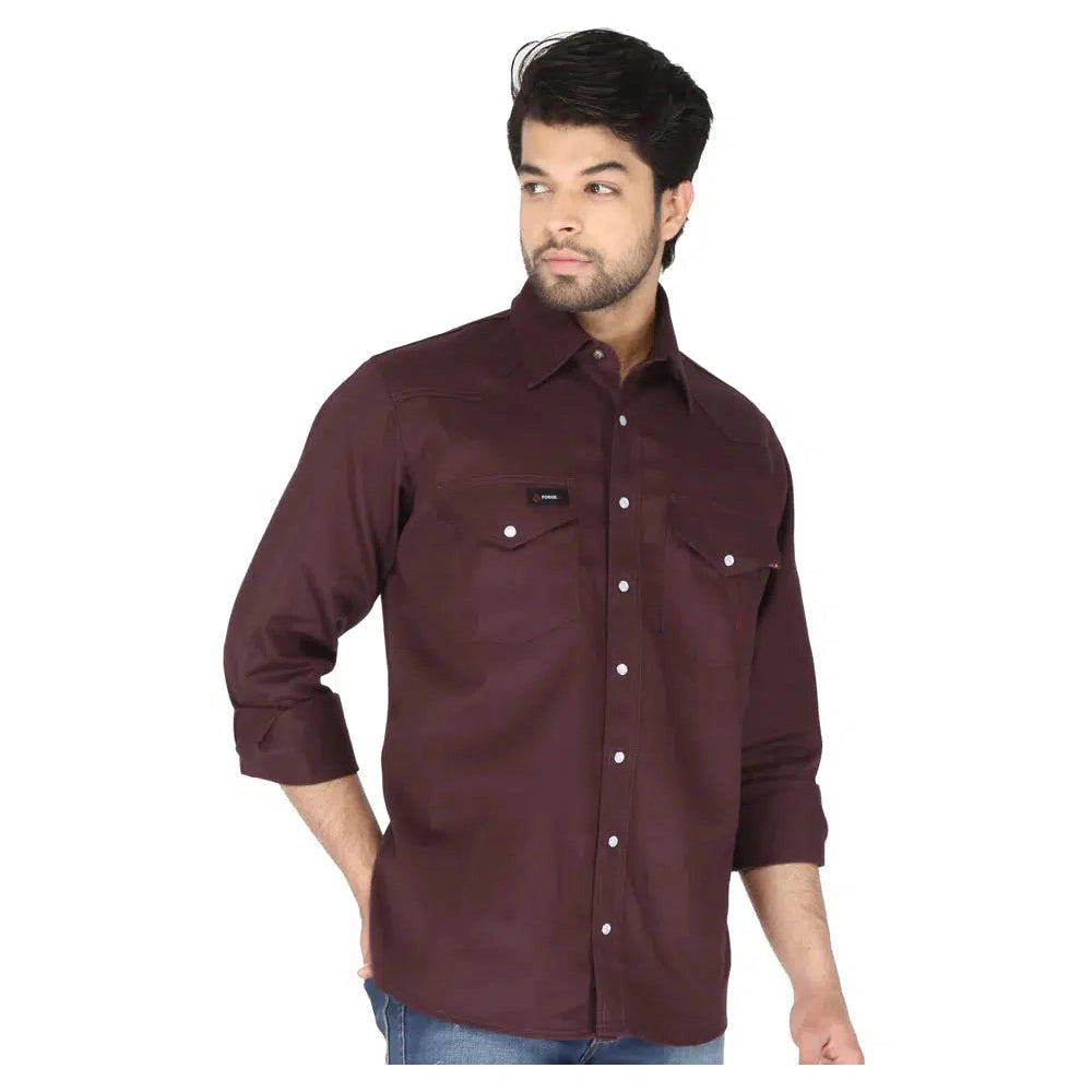 Forge FR MFRSLD-002 Solid Shirt -Burgundy