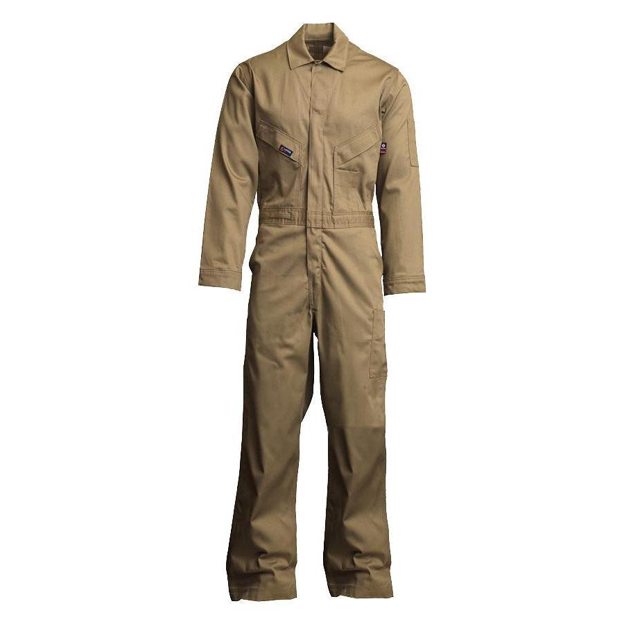 LAPCO FR CVFRD7KH Khaki 7oz. FR Deluxe Coveralls-Fire Retardant Shirts.com