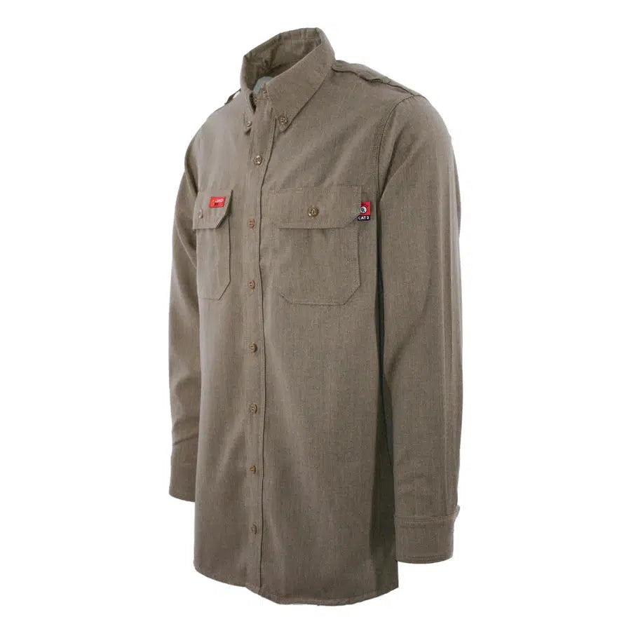 LAPCO FR DHS5KH Khaki 5.5oz. FR DH Air Work Shirt-Fire Retardant Shirts.com