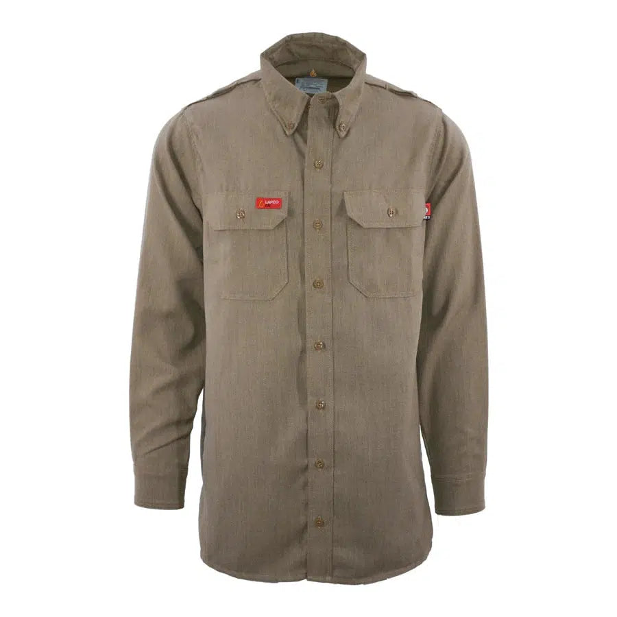 LAPCO FR DHS5KH Khaki 5.5oz. FR DH Air Work Shirt-Fire Retardant Shirts.com