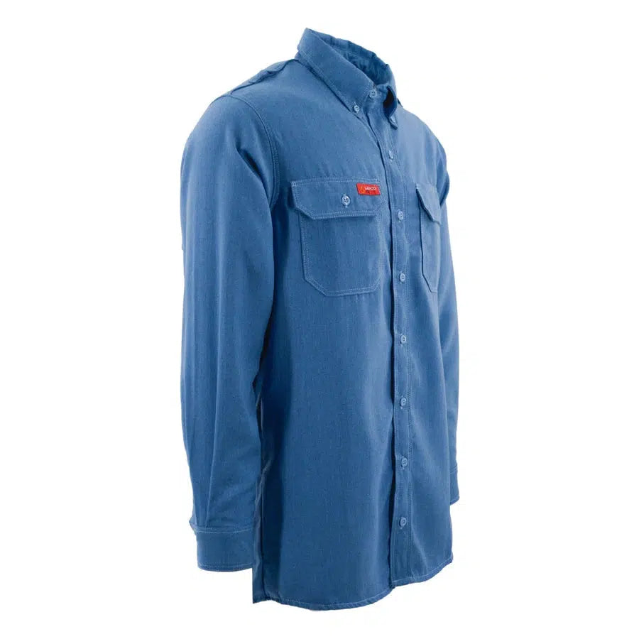 LAPCO FR DHS5MB Medium Blue 5.5oz. FR DH Air Work Shirt-Fire Retardant Shirts.com