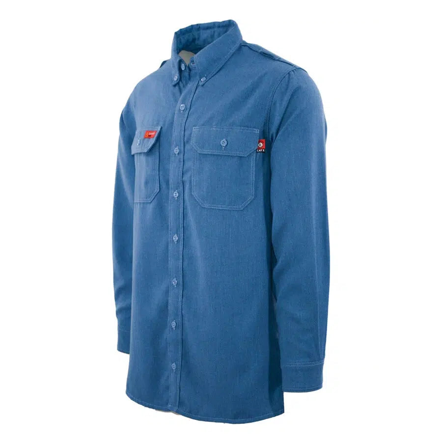 LAPCO FR DHS5MB Medium Blue 5.5oz. FR DH Air Work Shirt-Fire Retardant Shirts.com