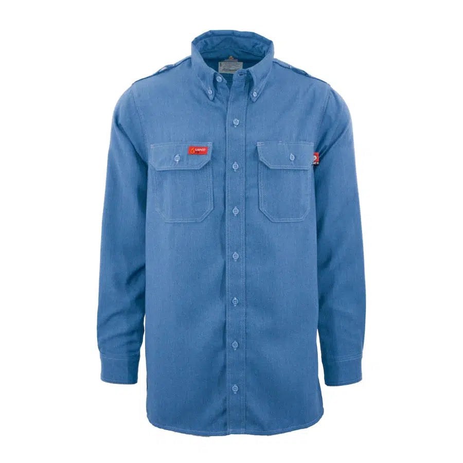 LAPCO FR DHS5MB Medium Blue 5.5oz. FR DH Air Work Shirt-Fire Retardant Shirts.com