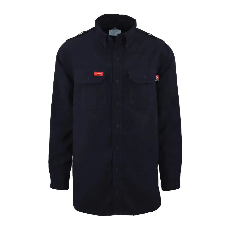 LAPCO FR DHS5NY Navy 5.5oz. FR DH Air Work Shirt-Fire Retardant Shirts.com
