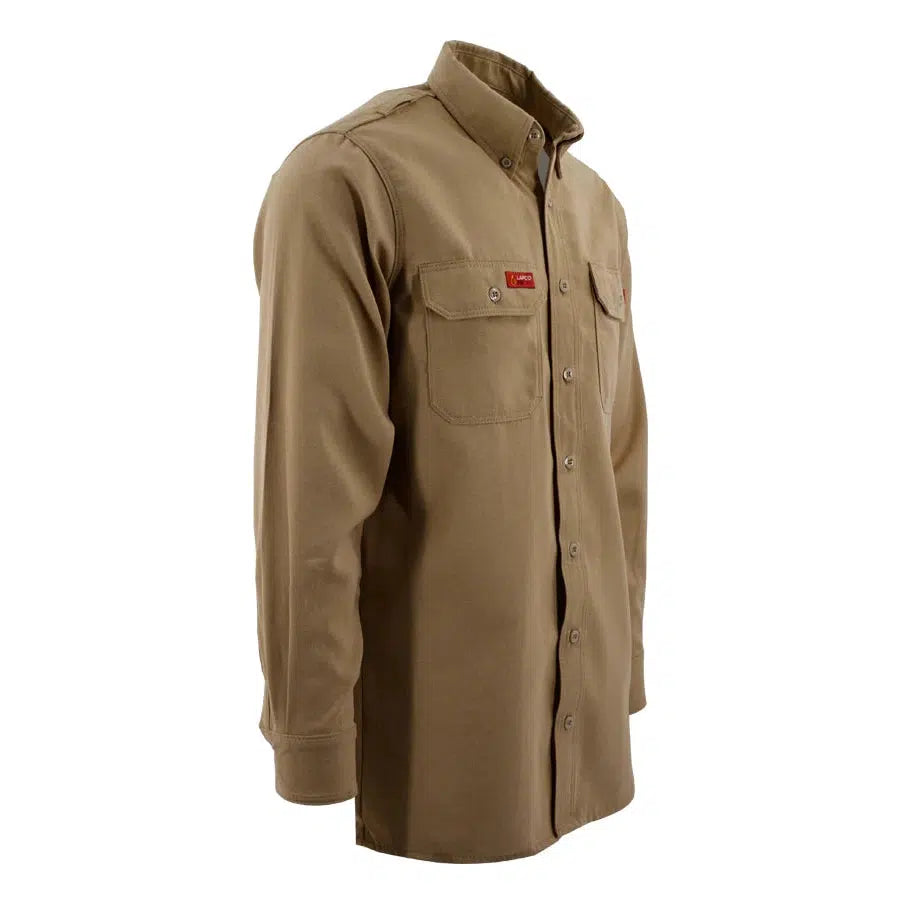 LAPCO FR DHS6KH Khaki 6.5oz. FR DH Air Uniform Shirt-Fire Retardant Shirts.com
