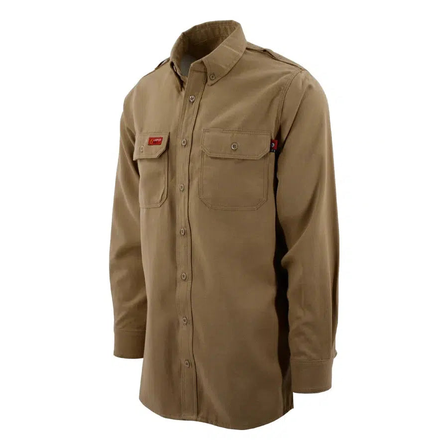 LAPCO FR DHS6KH Khaki 6.5oz. FR DH Air Uniform Shirt-Fire Retardant Shirts.com