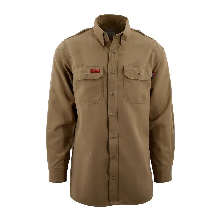 LAPCO FR DHS6KH Khaki 6.5oz. FR DH Air Uniform Shirt-Fire Retardant Shirts.com