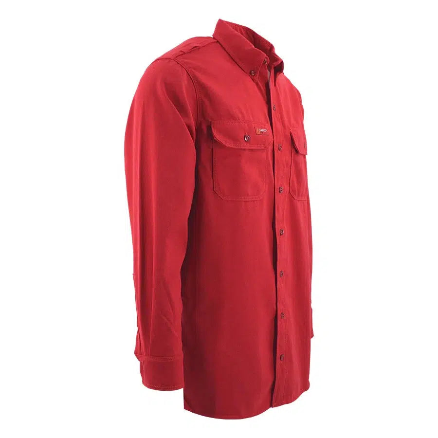 LAPCO FR DHS6RE Red 6.5oz. FR DH Air Uniform Shirt-Fire Retardant Shirts.com
