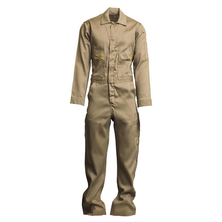 LAPCO FR GOCD6KH Khaki 6oz. FR Deluxe Lightweight Coveralls-Fire Retardant Shirts.com