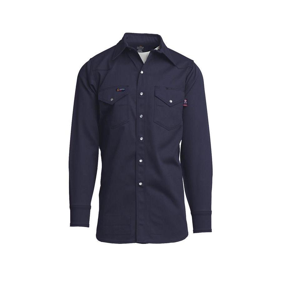 LAPCO FR INNWS Navy 9oz. FR Welding Shirt-Fire Retardant Shirts.com