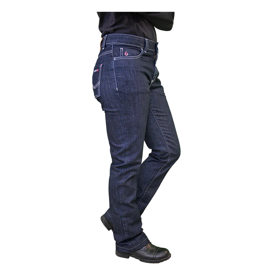 LAPCO FR L-PFRSD11M Indigo Denim 11oz. Ladies FR Comfort Stretch Jeans-Fire Retardant Shirts.com