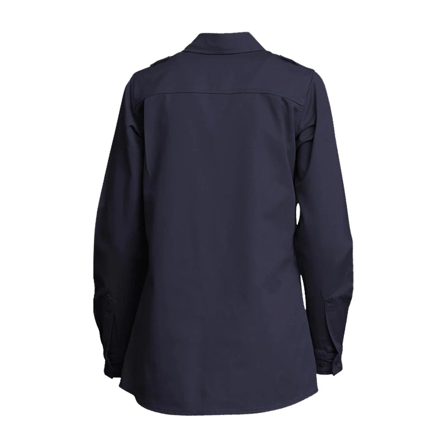 LAPCO FR L-SFRDH6NY Navy 6.5oz. Ladies FR DH Uniform Shirt-Fire Retardant Shirts.com