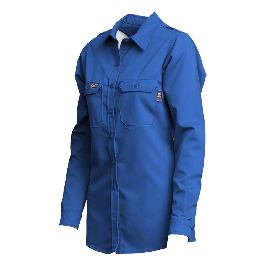 LAPCO FR L-SFRDH6RB Royal 6.5oz. Ladies FR DH Uniform Shirt-Fire Retardant Shirts.com