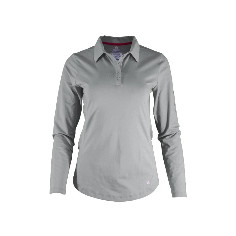 LAPCO FR L-SPFR6GY Gray 6oz. Ladies FR Polo Shirt-Fire Retardant Shirts.com