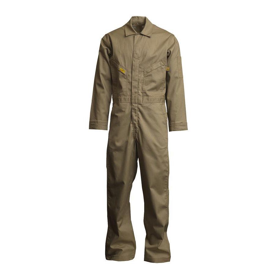 LAPCO FR GOCD7KH Khaki 7oz. FR Deluxe Coveralls - Fire Retardant Shirts.com