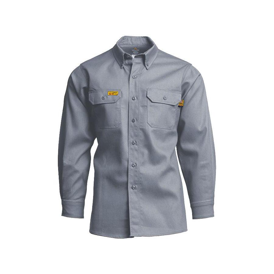 LAPCO FR GOS6GY Gray 6oz. FR Uniform Shirts - Fire Retardant Shirts.com