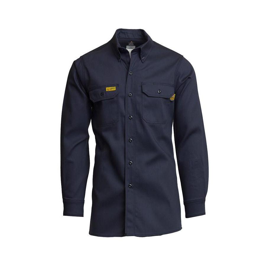 LAPCO FR GOS7NY Navy 7oz. FR Uniform Shirt - Fire Retardant Shirts.com