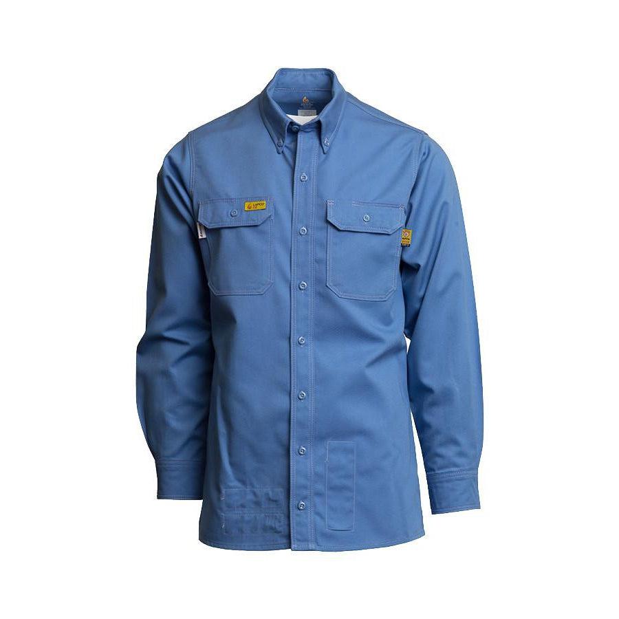 LAPCO FR GOSAC7MB Medium Blue 7oz. FR Uniform Shirts - Fire Retardant Shirts.com