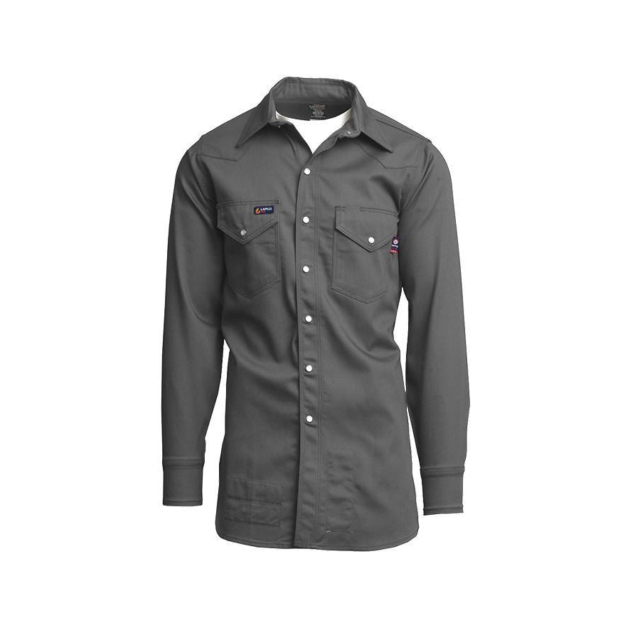 LAPCO FR IGR7WS Gray 7oz. FR Western Shirts - Fire Retardant Shirts.com