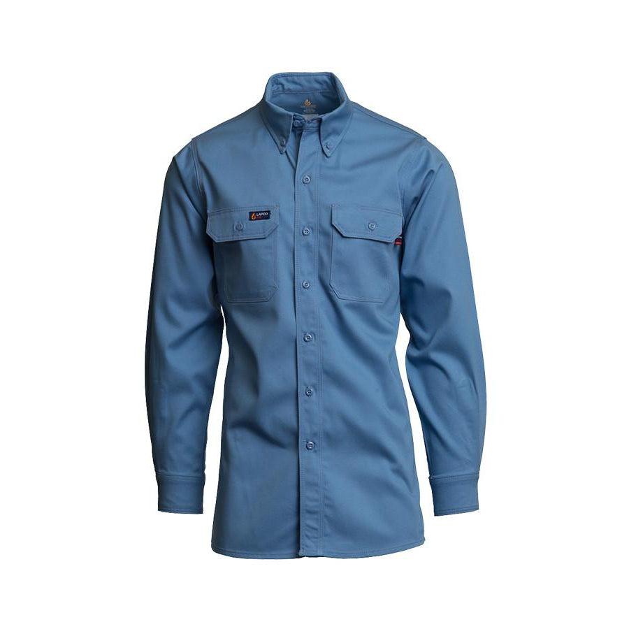 LAPCO FR IMB7 Medium Blue 7oz. FR Uniform Shirts - Fire Retardant Shirts.com