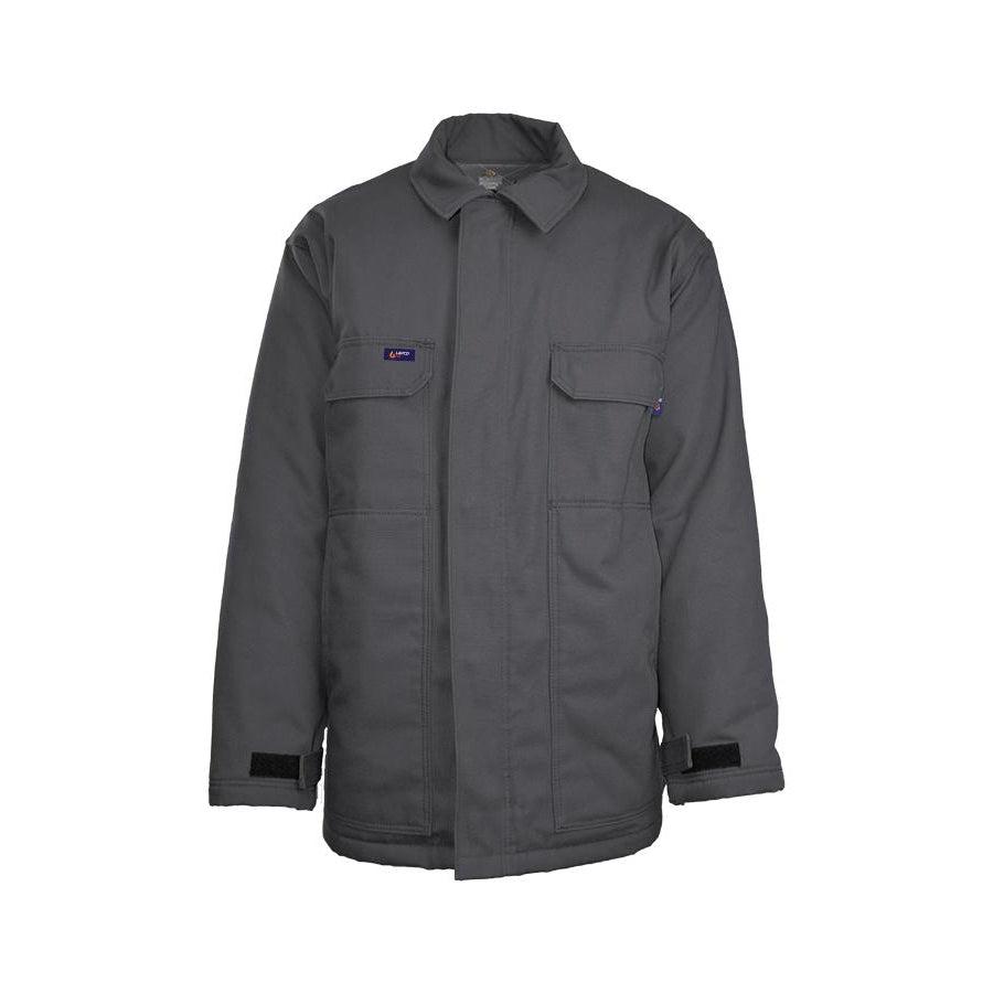 LAPCO FR JCFRWS9GY Gray 9oz. FR Insulated Chore Coats with Windshield Technology