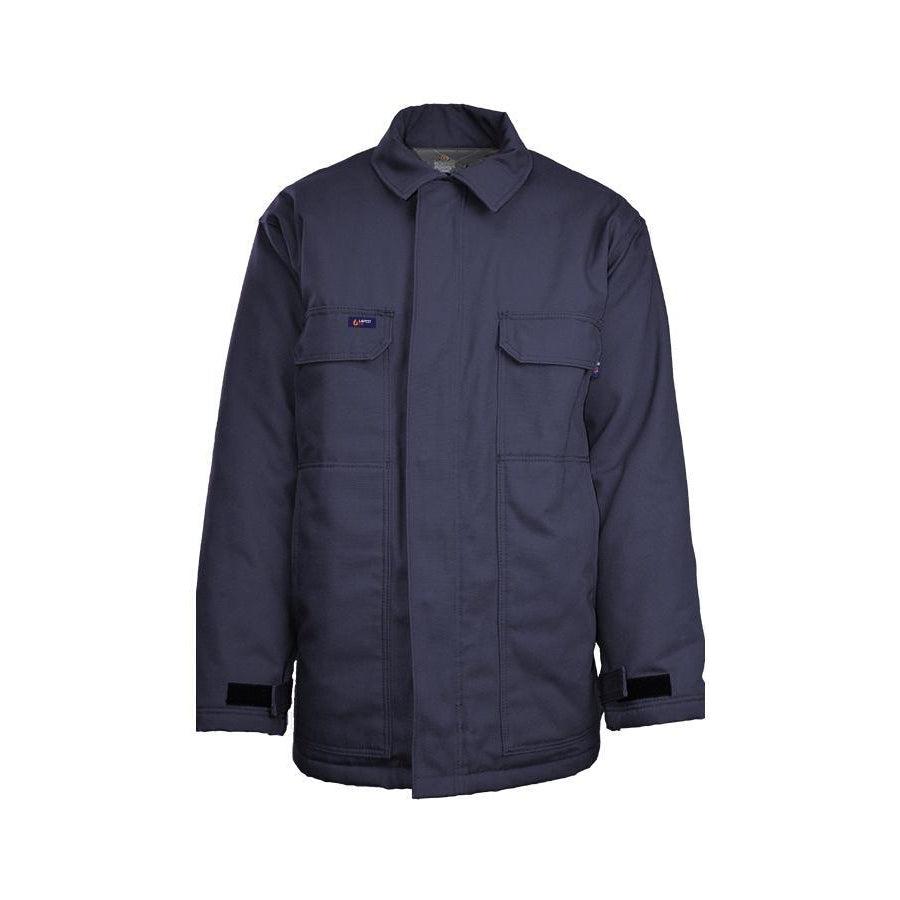 LAPCO FR JCFRWS9NY Navy 9oz. FR Insulated Chore Coats with Windshield Technology