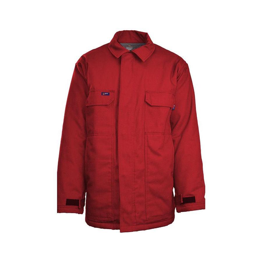 LAPCO FR JCFRWS9RE Red 9oz. FR Insulated Chore Coats with Windshield Technology