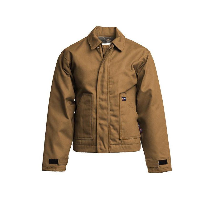 LAPCO FR JTFRWS9BR Brown 9oz. FR Insulated Jackets with Windshield Technology