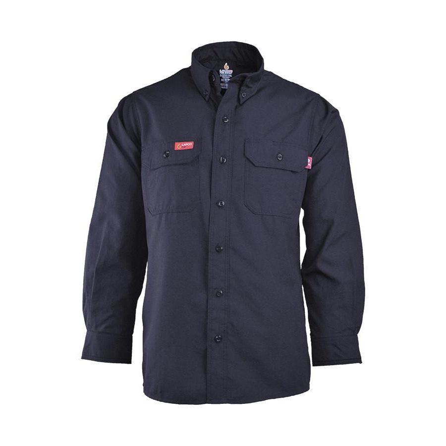 LAPCO FR NXSC45NY Navy 4.5oz. FR Uniform Shirt - Fire Retardant Shirts.com