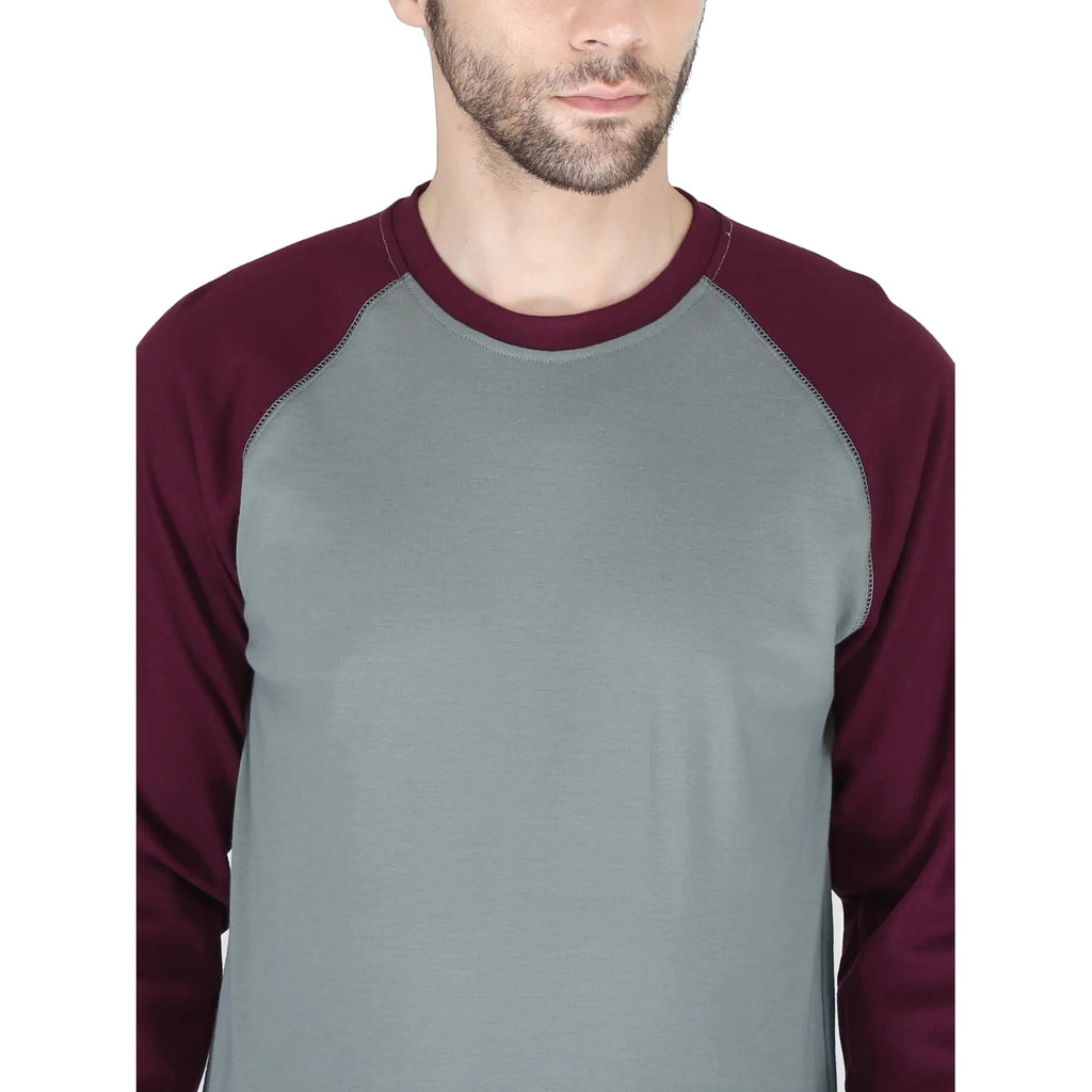 Forge FR MLFRBBT-0021 Baseball Tee - Grey/Burgundy