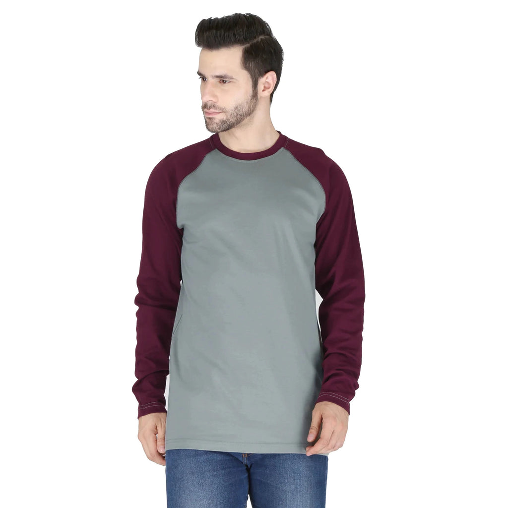 Forge FR MLFRBBT-0021 Baseball Tee - Grey/Burgundy