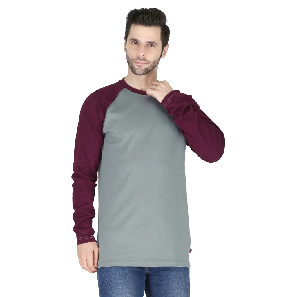 Forge FR MLFRBBT-0021 Baseball Tee - Grey/Burgundy