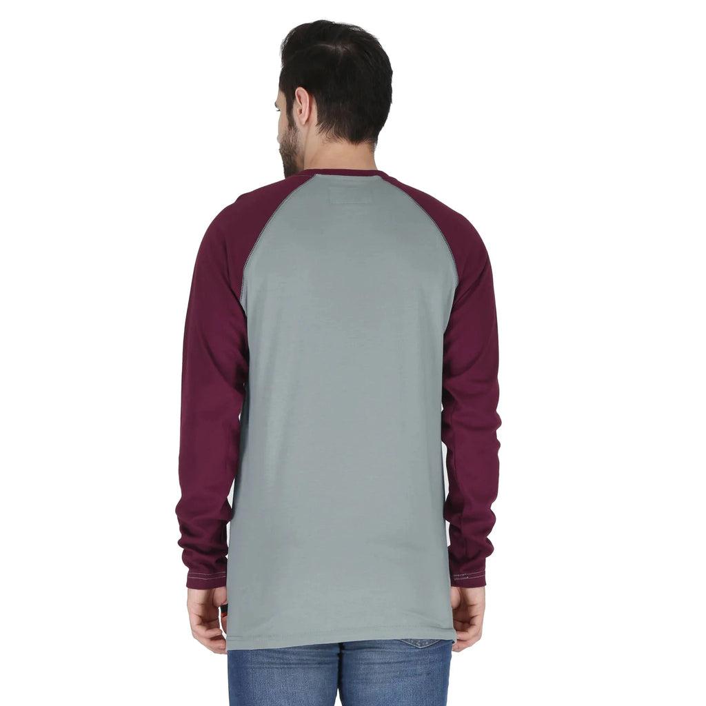 Forge FR MLFRBBT-0021 Baseball Tee - Grey/Burgundy