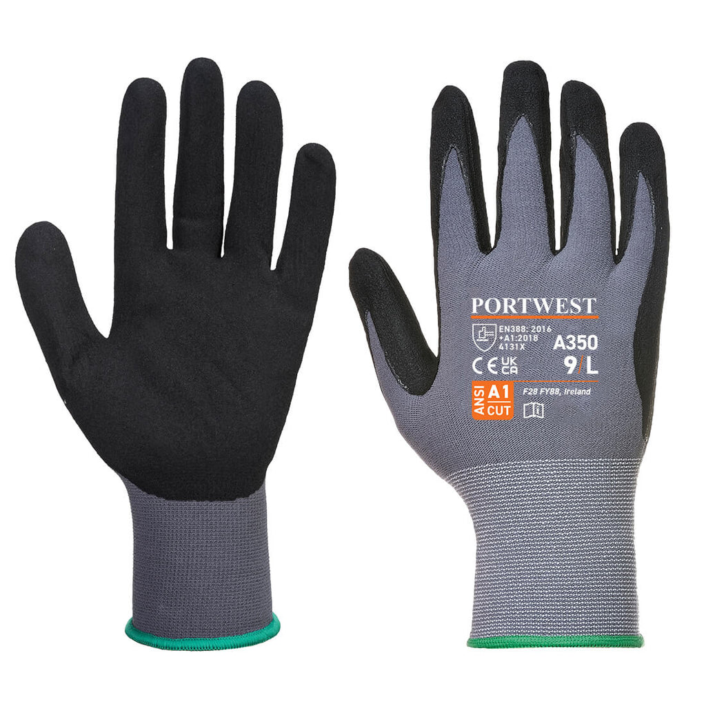 Portwest FR A350 - DermiFlex Glove - Nitrile Foam Black-Fire Retardant Shirts.com