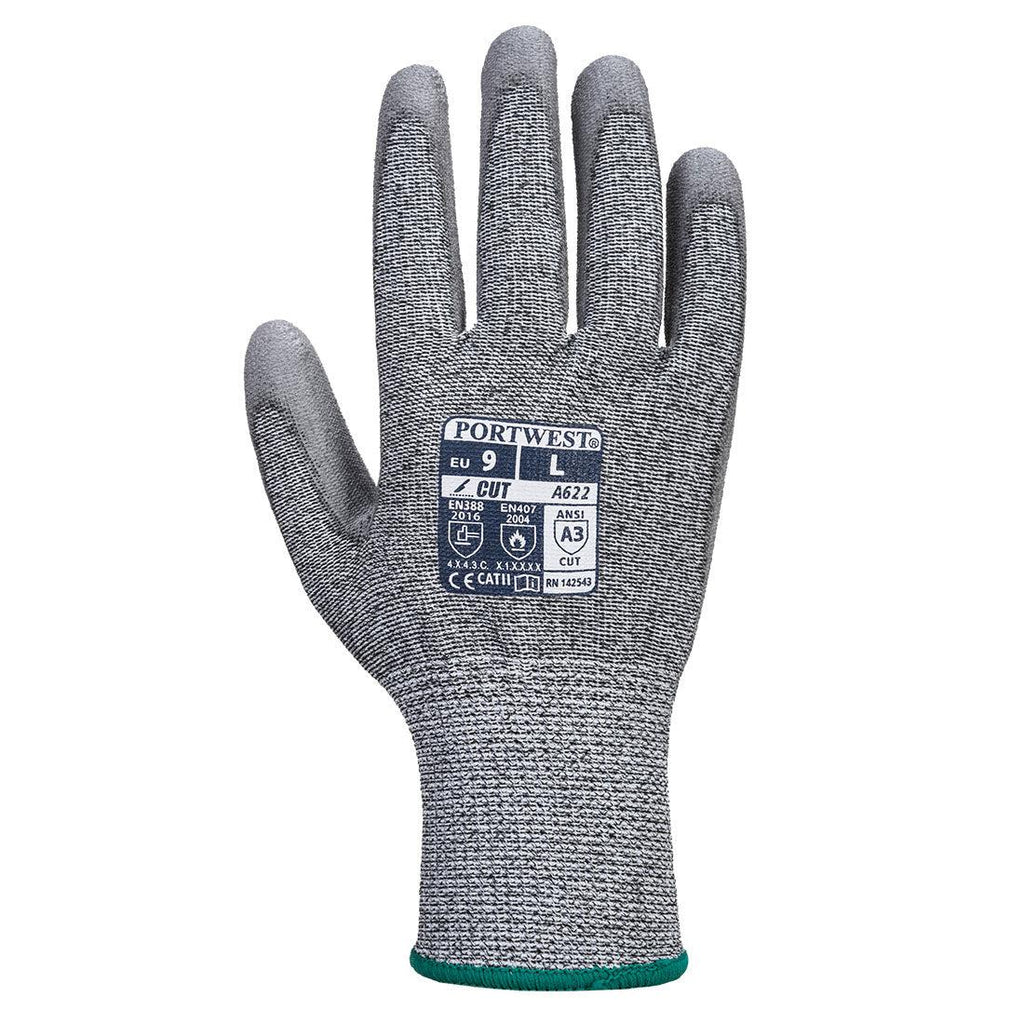 Portwest A622 - MR Cut PU Palm Glove Gray-Fire Retardant Shirts.com