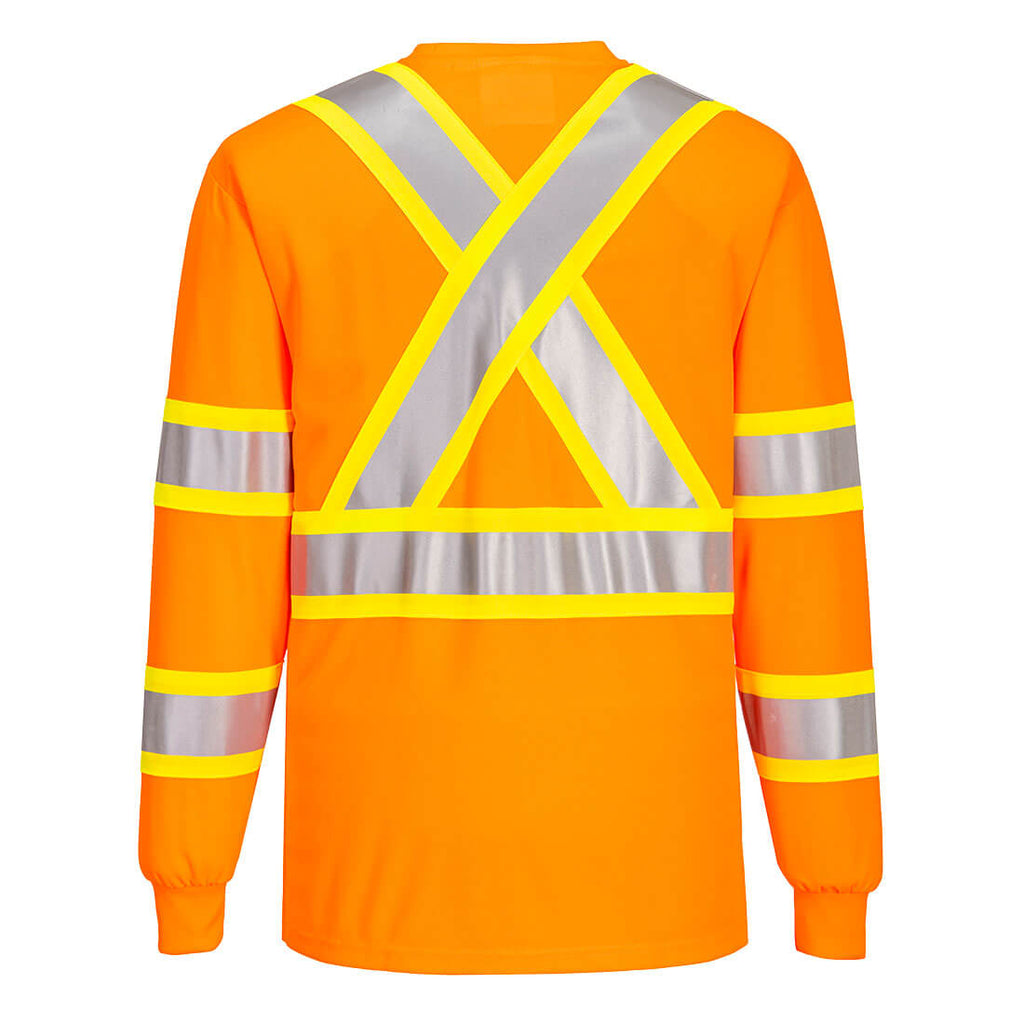 Portwest CA111 - X Back Contrast Tape Long Sleeve T-shirt-Fire Retardant Shirts.com