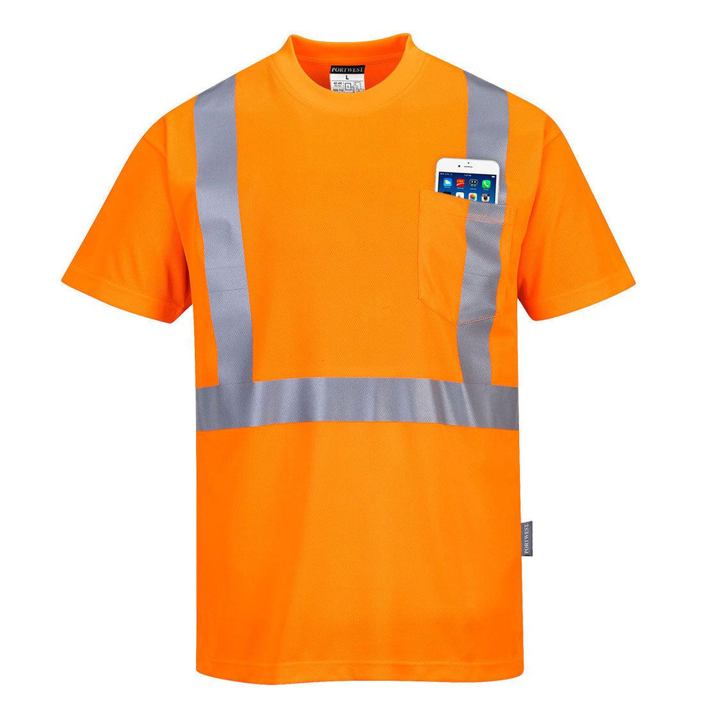 Portwest S190 - Hi-Vis Pocket T-Shirt-Fire Retardant Shirts.com