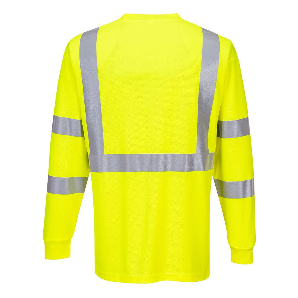 Portwest S192 - Hi-Vis Long Sleeve Ribbed Cuff T-Shirt-Fire Retardant Shirts.com