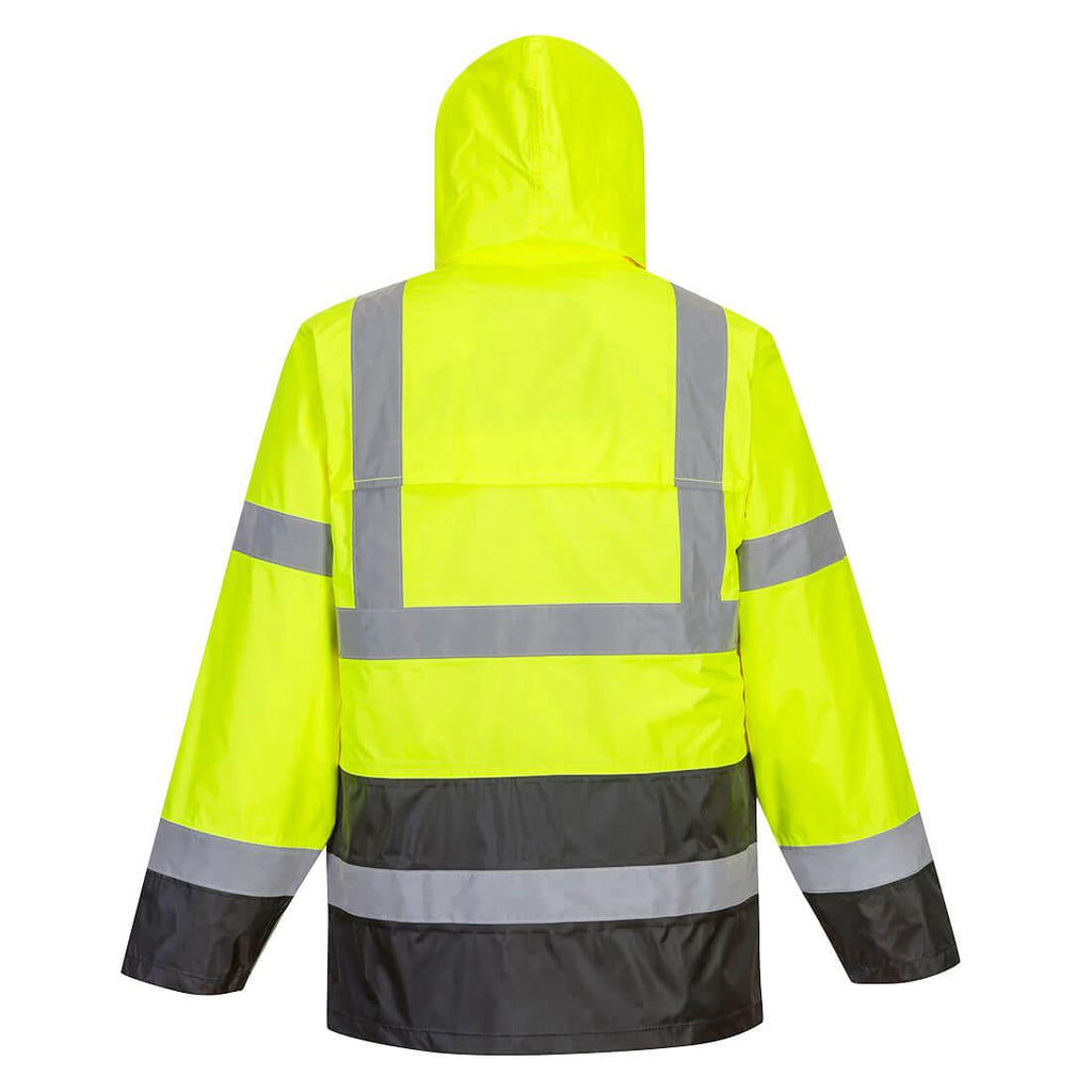 Portwest UH443 - Hi-Vis Classic Contrast Rain Jacket Yellow/Black-Fire Retardant Shirts.com