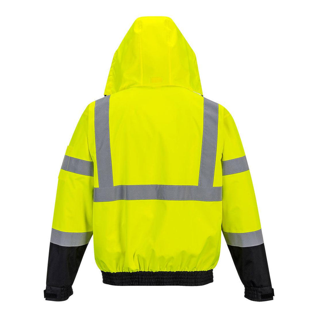 Portwest US365 - Hi-Vis Premium 3-in-1 Bomber Yellow/Black-Fire Retardant Shirts.com
