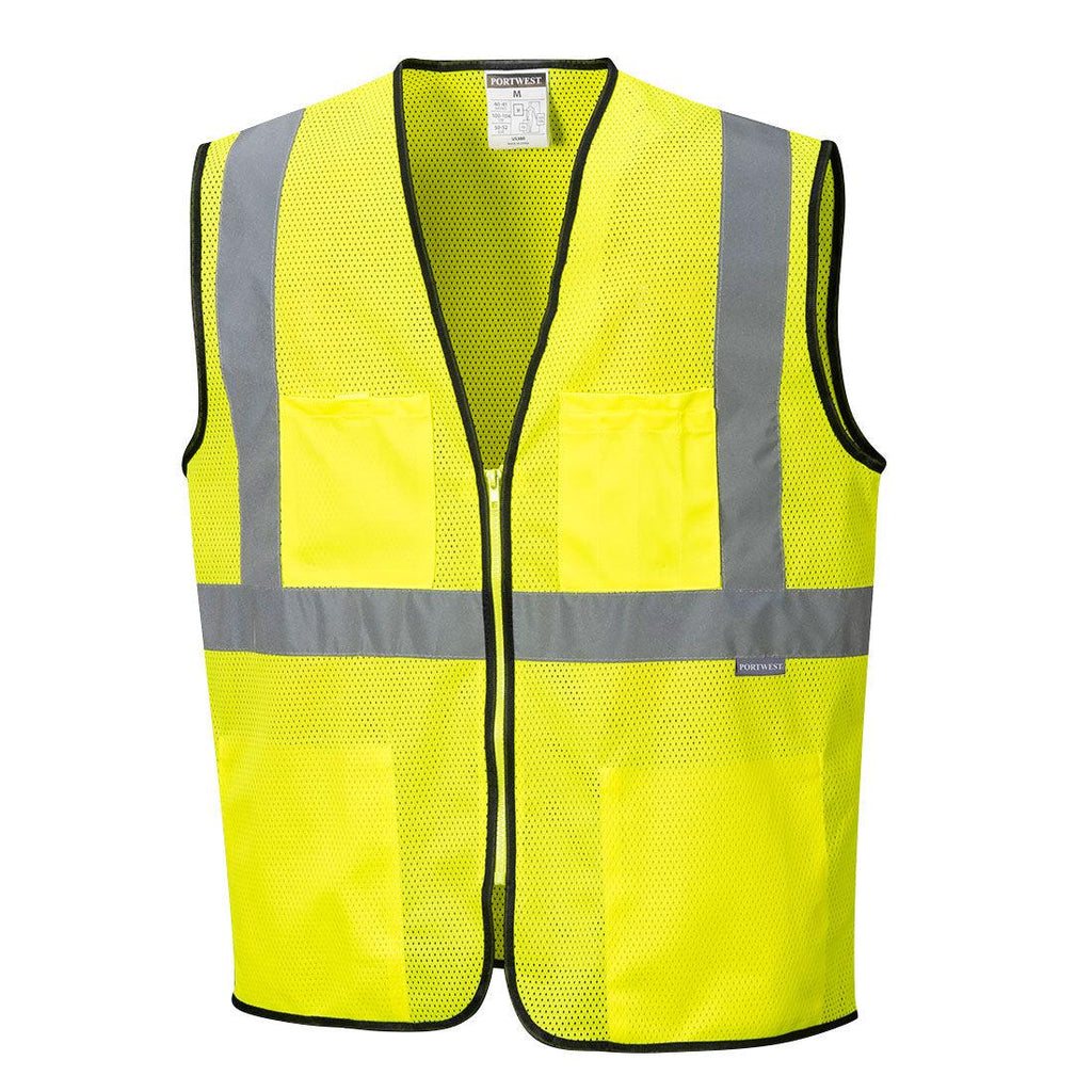 Portwest US380 - Tampa Mesh Vest Yellow-Fire Retardant Shirts.com