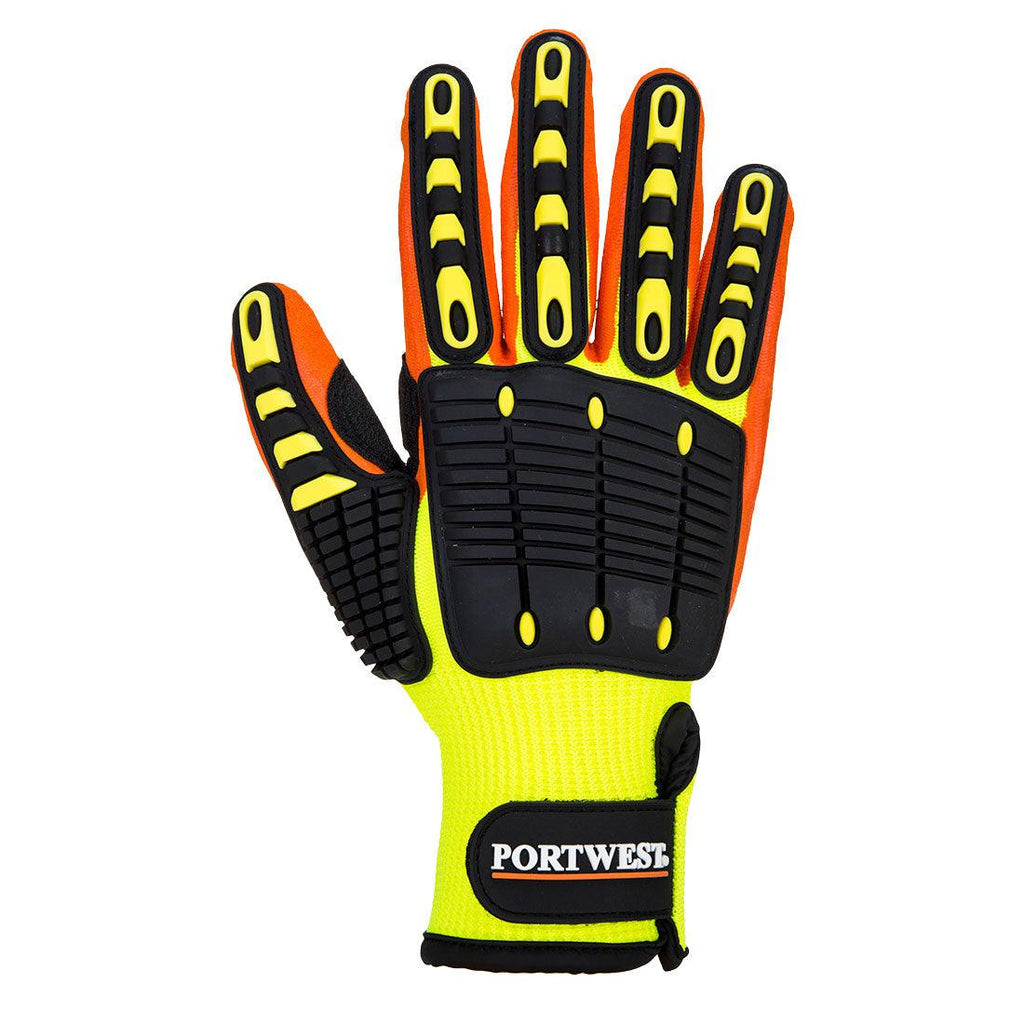 Portwest A721 - Anti Impact Grip Glove - Nitrile  Yellow/Orange